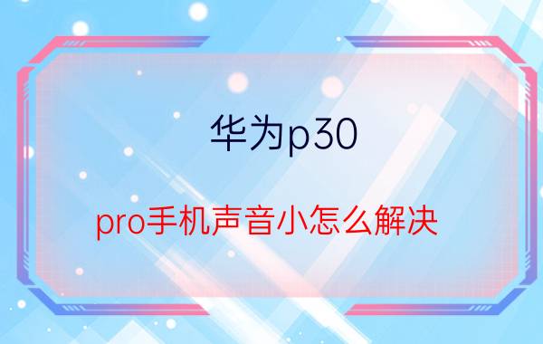 华为p30 pro手机声音小怎么解决 荣耀30手机音量小解决方法？